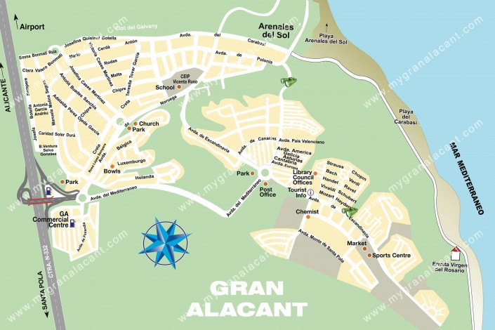 Gran Alacant Street Map